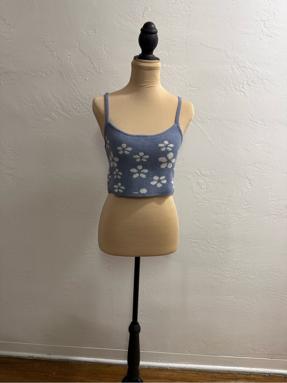 Aeropostale Blue Floral Knit Cami
